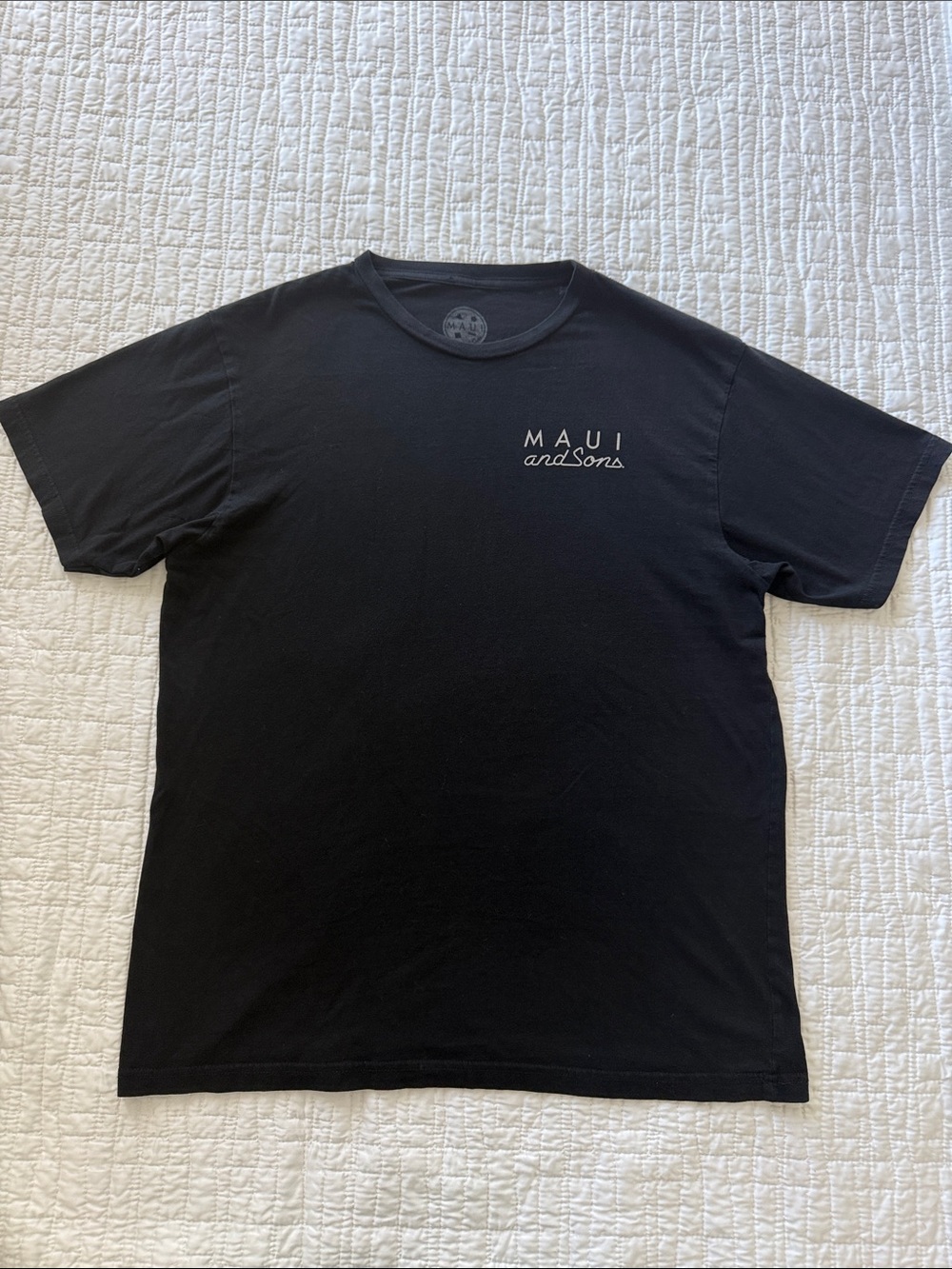 Maui and Sons Black Short Sleeve Logo Tee